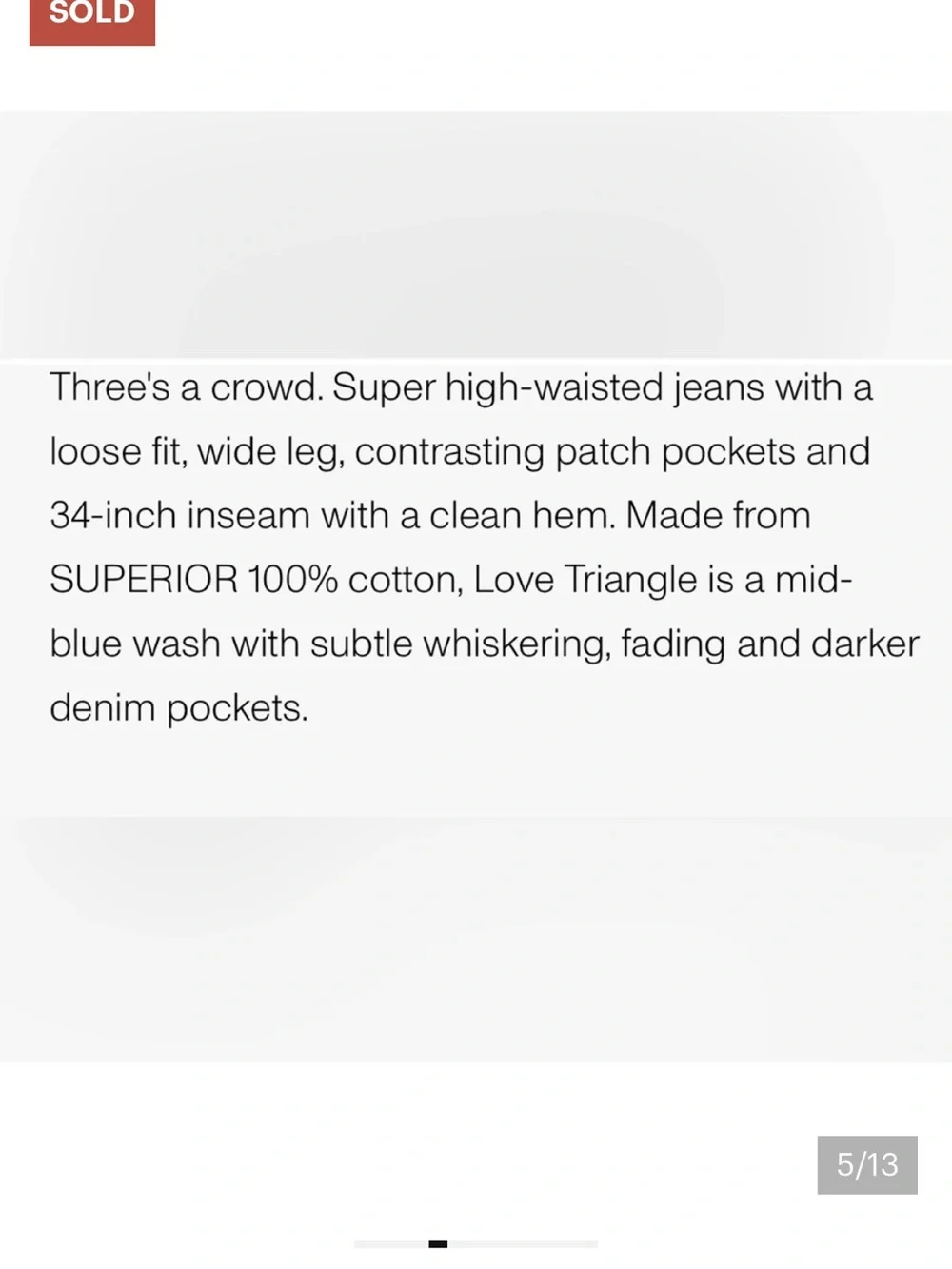 MOTHER Patch Maven Heel Light Blue Denim Jeans with Dark Waistband Detail